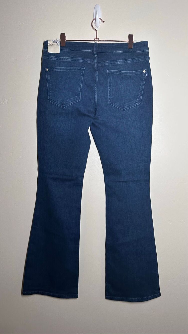 🌸 Anthropologie Pilcro & The Letter Press Dark Wash Icon Flare Stretch Jeans Siz - Picture 7 of 10